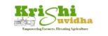 Krishi Suvidha logo featuring the text 'Krishi Suvidha' in green and brown, with a tractor illustration above the tagline 'Empowering Farmers, Elevating Agriculture' in brown.