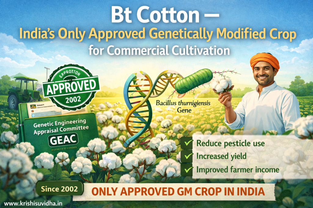 Bt Cotton – India’s Only Approved Genetically Modified Crop for Commercial Cultivation