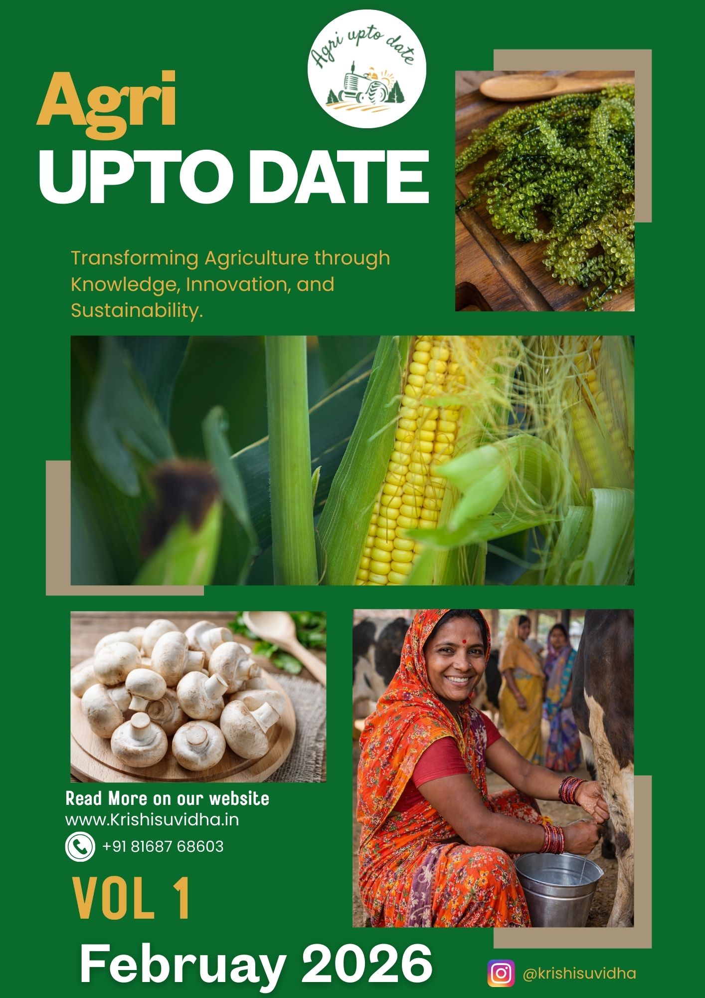 Agri Uptodate Magazine February 2026 - Free PDF Download Agri Uptodate Magazine February 2026 Edition Cover - Sustainable Agriculture Special Issue
