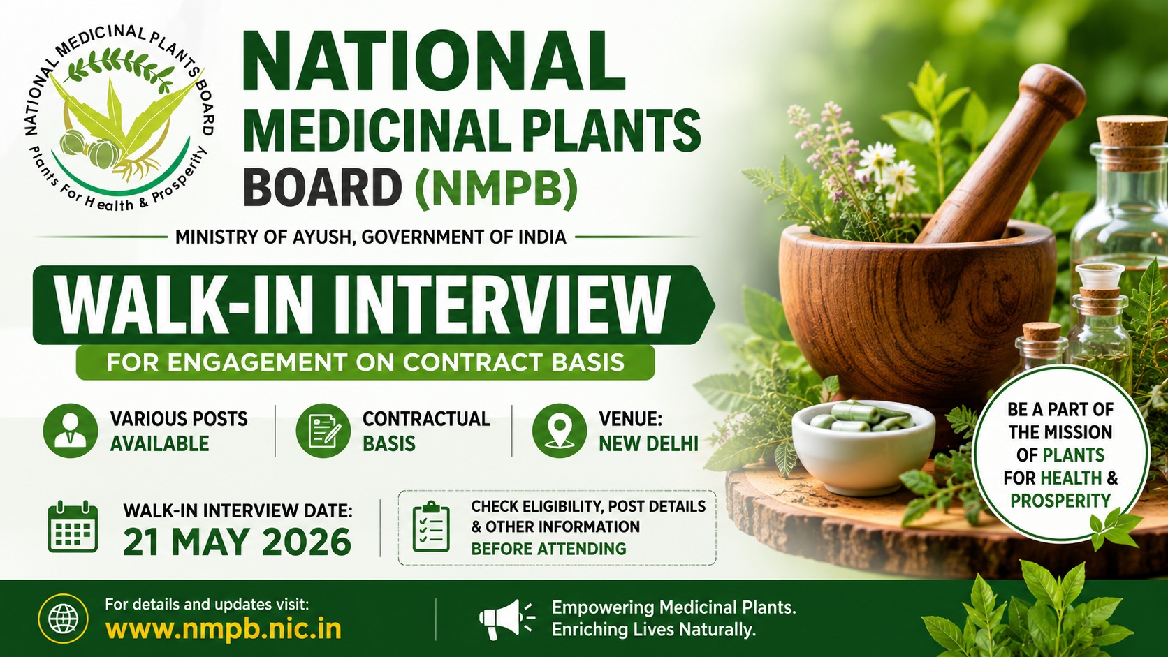 NMPB Walk-in Interview 2026 – Senior Programme Manager & Project Consultants