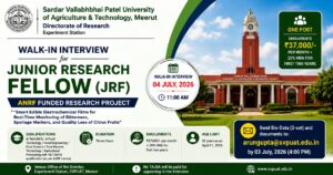 Junior Research Fellow (JRF) @ SVPUAT, Meerut