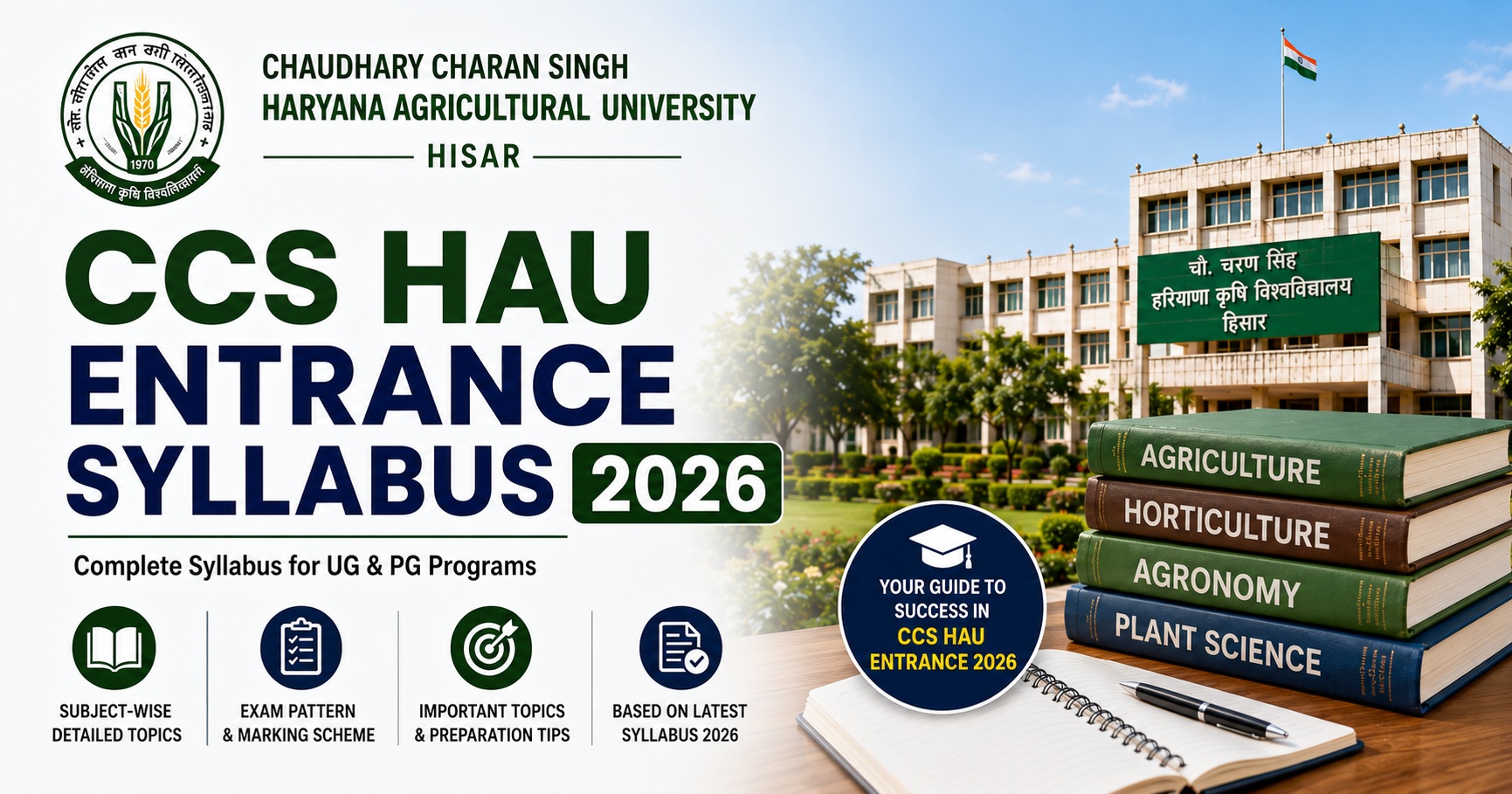 CCS HAU Entrance Test Syllabus 2026-27 – UG, PG, Ph.D & M.Tech