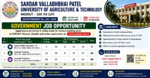 SVPUAT Teaching Recruitment 2026 – 100+ Professor, Associate & Assistant Professor Vacancies