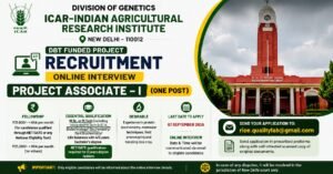ICAR-IARI Project Associate-I 2026 |