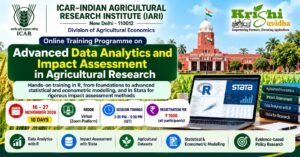 ICAR-IARI Online Training on Data Analytics 2026 | Apply by 5 Nov