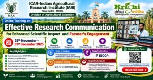 ICAR-IARI Virtual Training on Research Communication 2026 | Apply by 24 Nov