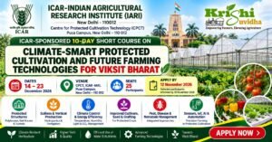 ICAR Short Course on Protected Cultivation 2026 | Apply by 12 Nov