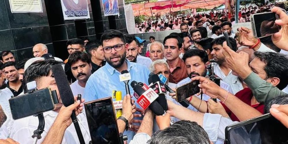 Digvijay at HAU protest Digvijay at HAU protest